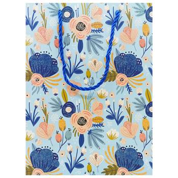 Пакет подарочный Цветы 10331-15 18х24х8,5см - купить, цены на Чудо Маркет - фото 1