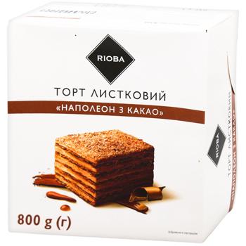 Торт Rioba Наполеон с какао слоеный 800г - купить, цены на METRO - фото 3