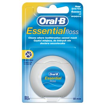 Зубна нитка Oral-B Essential Floss М'ятна вощена 50м - купити, ціни на КОСМОС - фото 1