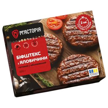 Бифштекс Мястория из говядины 320г - купить, цены на Auchan - фото 1
