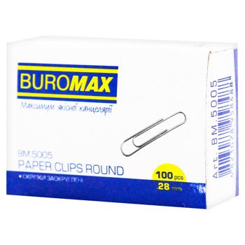 Скріпки Buromax круглі 28мм 100шт - купити, ціни на  - фото 1