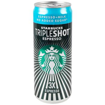 Напій кавовий Starbucks Tripleshot Espresso з молоком без доданого цукру 0,3л - купити, ціни на WINETIME - фото 1