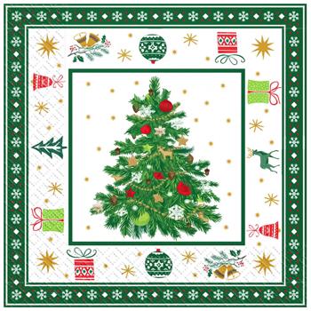 Christmas Tree Three-layer Napkins 33x33cm 18pcs - buy, prices for Auchan - photo 1