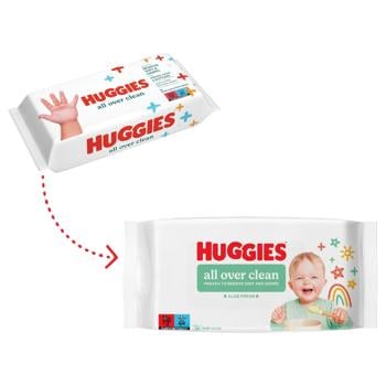 Серветки вологі Huggies All Over Clean дитячі 56шт - купити, ціни на - фото 2