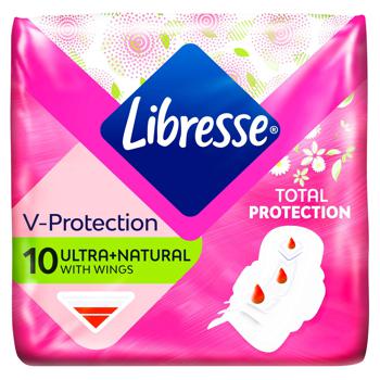 Прокладки гигиенические Libresse Ultra Natural с алоэ и ромашкой 10шт - купить, цены на МегаМаркет - фото 1