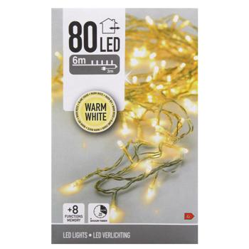 Гірлянда електрична Koopman зовнішня 80 LED 9м теплий білий в асортименті - купити, ціни на - фото 2