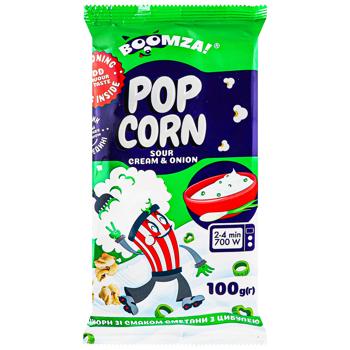 Boomza Popcorn with Sour Cream and Onion Flavor for Microwave Oven 100g - buy, prices for Torba - photo 1