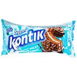 Konti Super Kontik Milk Sandwich Cookies with Coconut Flavor in Glaze 90g