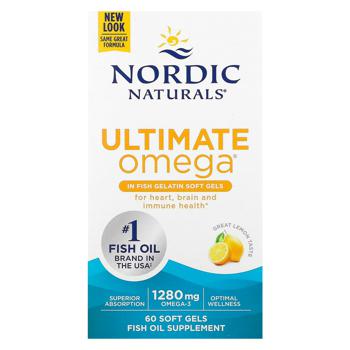 Рыбий жир Nordic Naturals Ultimate Omega со вкусом лимона 1280мг 60 гелевых капсул - купить, цены на Biotus - фото 2