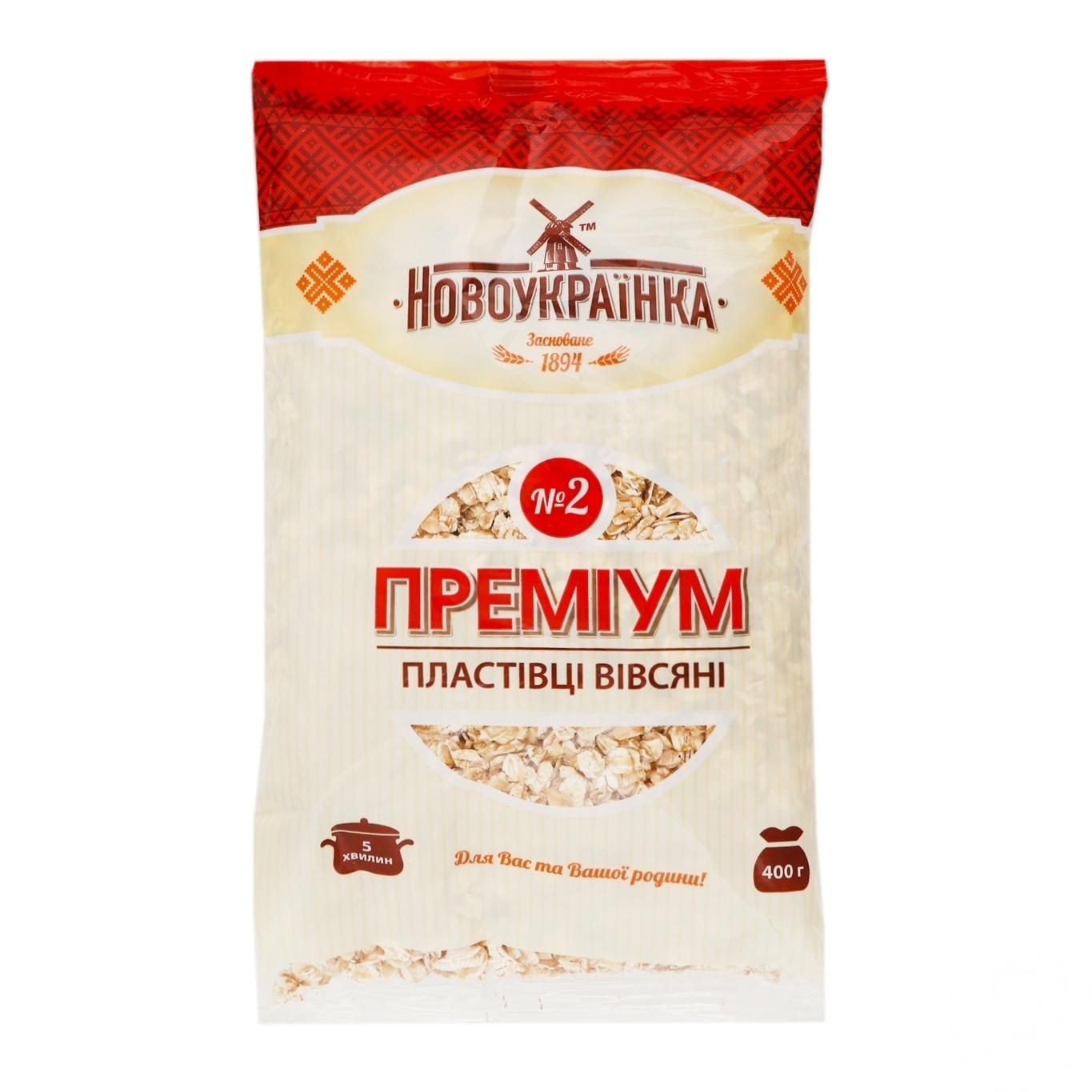 

Хлопья овсяные Новоукраинка Премиум №2 400г