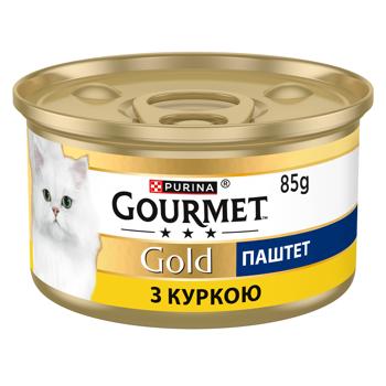 Корм влажный Gourmet Gold с курицей для кошек 85г - купить, цены на КОСМОС - фото 2