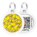 Waudog Superman Smart ID Round Address Tag with QR Passport for Dogs and Cats 3cm