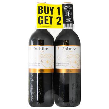 Вино Solstice Shiraz червоне сухе 12% 2х0,75л - купити, ціни на МегаМаркет - фото 1