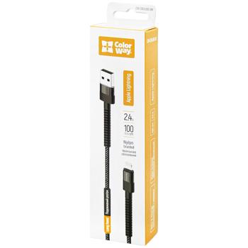 Кабель ColorWay USB - Lightning 2.4 А 1м - купить, цены на Auchan - фото 1