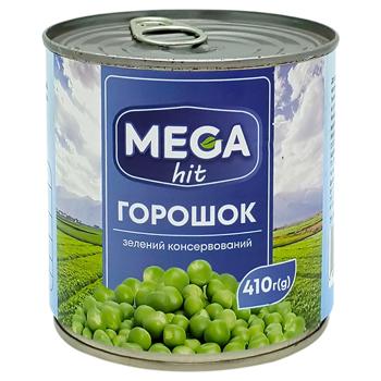 Mega Hit Green Peas 410g - buy, prices for Chudo Market - photo 1