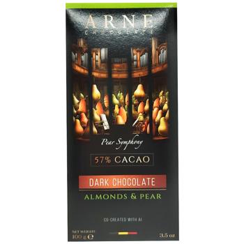 Arne Dark Chocolate with Almonds and Pear 100g