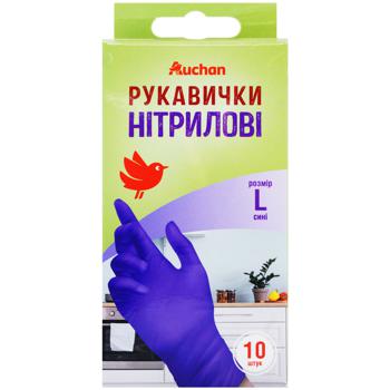 Рукавички господарські Auchan нітрилові L 10шт - купити, ціни на Auchan - фото 2