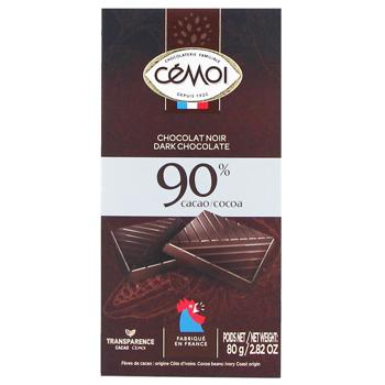 Шоколад чорний Cemoi 90% 80г