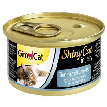 Корм GimCat Shiny Cat для котів усіх порід з тунцем та креветками 70г - купити, ціни на MasterZoo - фото 1