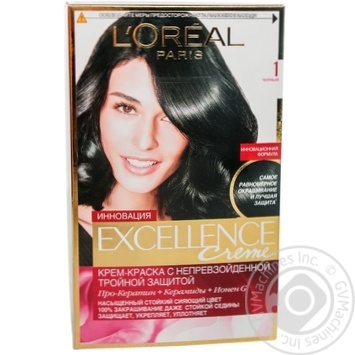 Фарба дволосся Loreal EXELLENCE №1 арт A0691501 купить, цены на МегаМаркет - фото 1