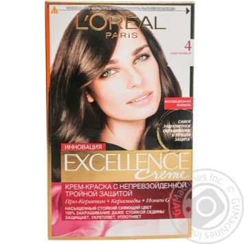Фарба дволосся Loreal EXELLENCE №4 арт А0691703 купити, ціни на МегаМаркет - фото 1