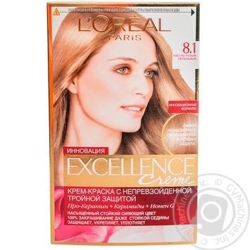 Крем-краска для волос L'Oreal Excellence Creme 8.1 светло-русый пепельный купить, цены на МегаМаркет - фото 1