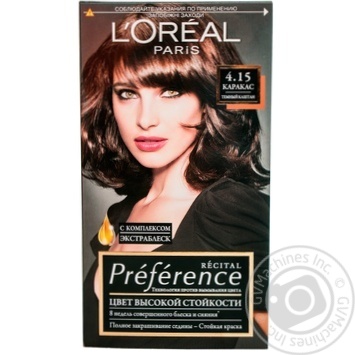 Фарба для волосся L'Oreal Recital Preference 4.15 Каракас Темний каштан купити, ціни на МегаМаркет - фото 1