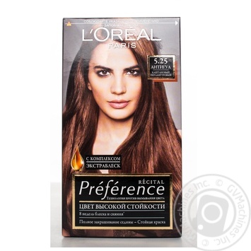 Краска для волос L’Oreal Recital Preference 5.25 Антигуа каштановый перламутровый купить, цены на МегаМаркет - фото 1