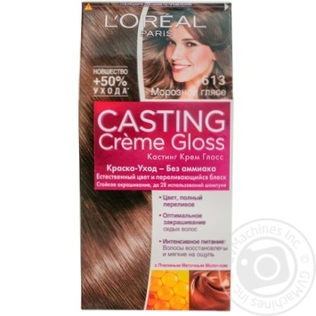 Краска-уход для волос L'Oreal Casting Creme Gloss 613 Морозное глясе без аммиака купить, цены на МегаМаркет - фото 1