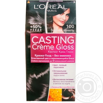 Краска-уход для волос L'Oreal Casting Creme Gloss 100 Черная ваниль без аммиака купить, цены на МегаМаркет - фото 1
