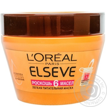 Маска д\вол. L`Oreal Elseve Розкіш 6 олій 300мл купить, цены на МегаМаркет - фото 1