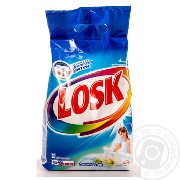Порошок пральний Losk Automat Свежий лен 3кг х4 купити, ціни на МегаМаркет - фото 1