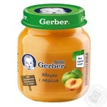 Gerber for babies apple and peach fruit puree 130g