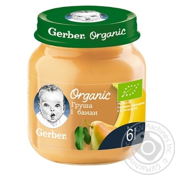 Gerber Organic for babies pear-banana puree 125g - buy, prices for MegaMarket - photo 1