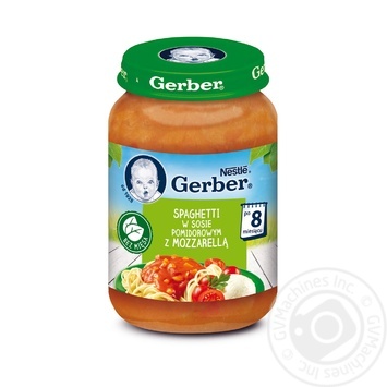 Gerber Spaghetti and Mozzarella Cheese in tomato sauce vegetable ragu 190g - buy, prices for MegaMarket - photo 1