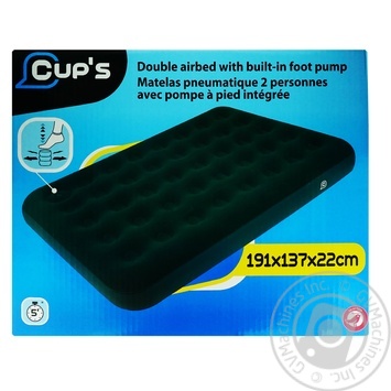 Cup's Inflatable Mattress 191*137*22cm + Pump - buy, prices for Auchan - photo 1