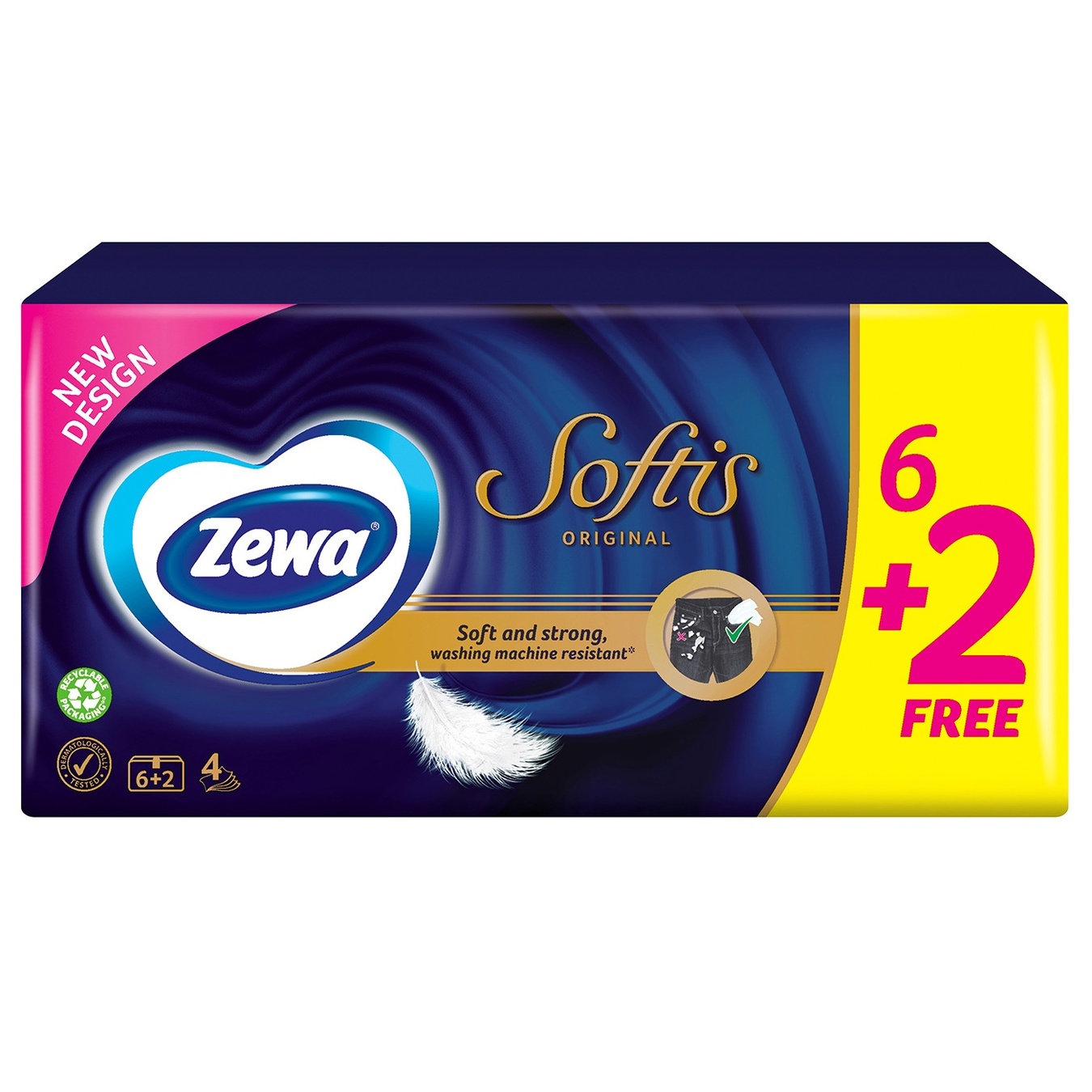 

Платочки бумажные Zewa Softis Pocket двухслойные 8шт