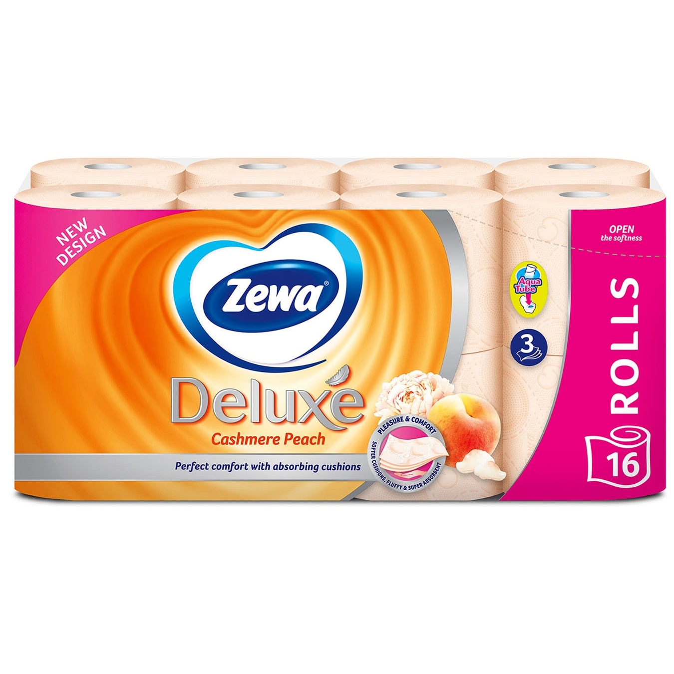 

Туалетная бумага Zewa Deluxe Персик трехслойная 16шт