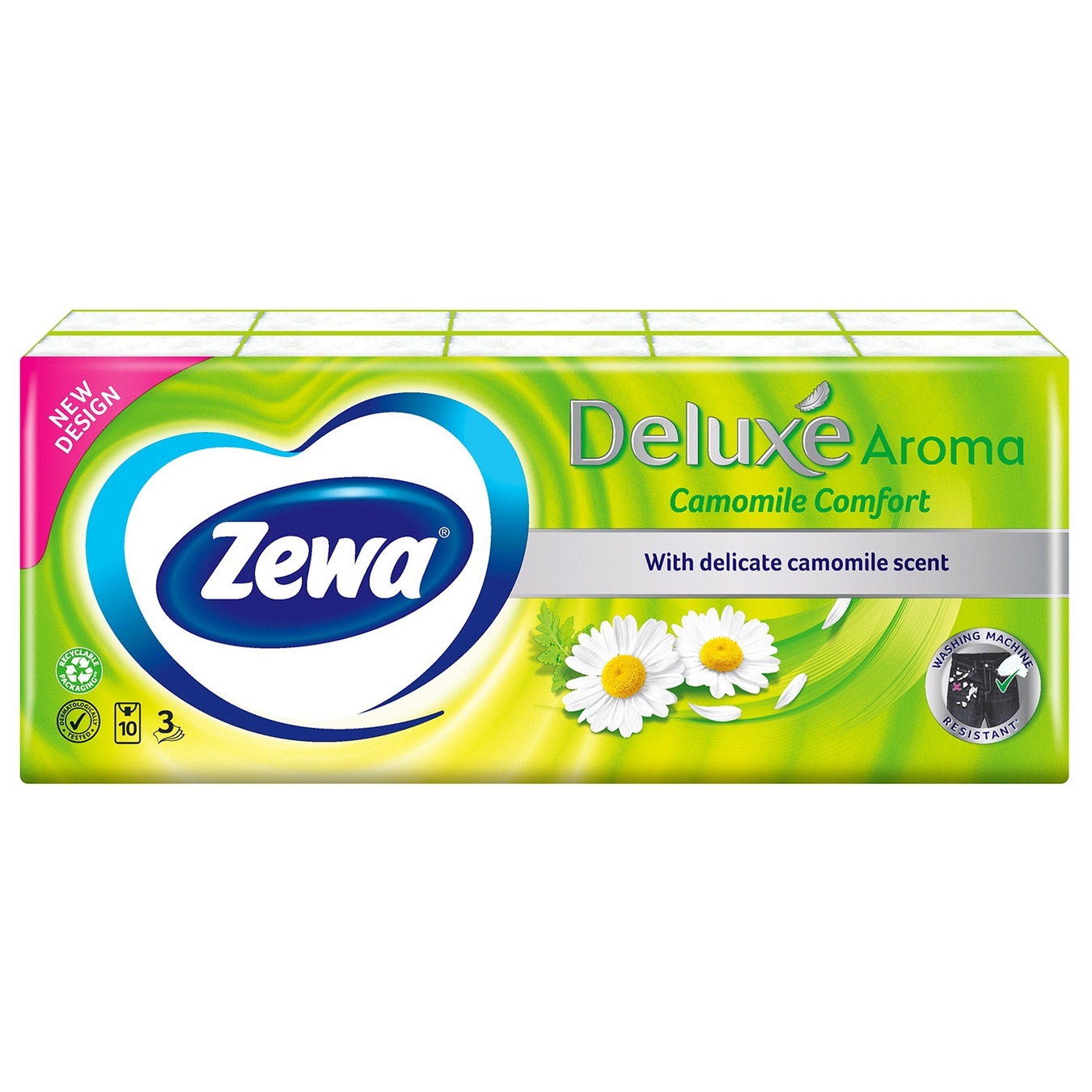 

Платки носовые Zewa Deluxe с ароматом ромашки 3 слоя 10шт