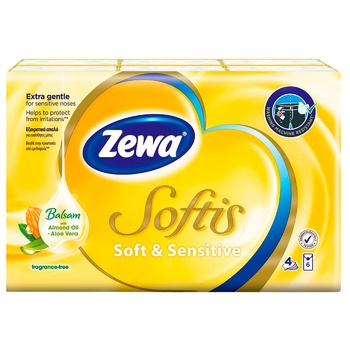 Хусточки носові Zewa Soft & Sensetive 6шт - купити, ціни на ULTRAMARKET - фото 3