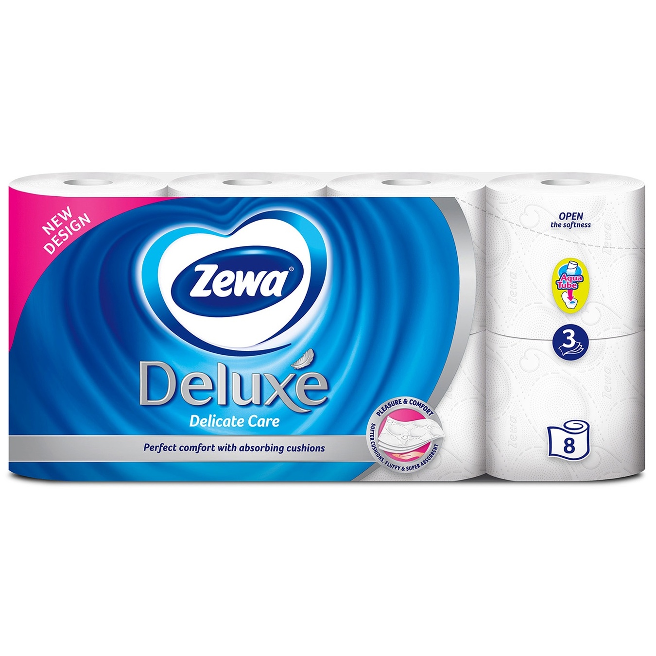 

Туалетная бумага Zewa Deluxe Delicate Care белая 3-х слойная 8шт