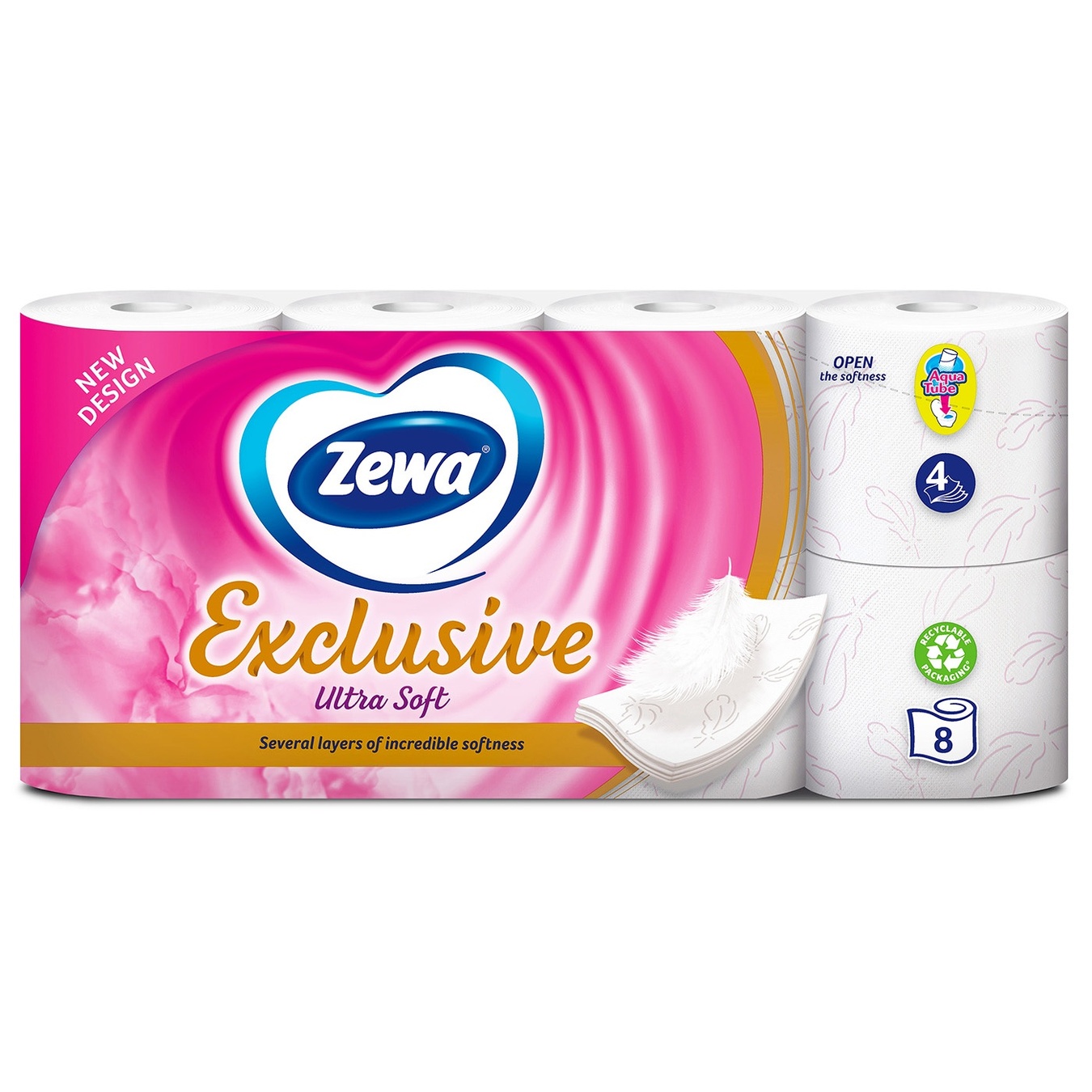 

Туалетная бумага Zewa Exclusive Ultra Soft 4-х слойная 8шт