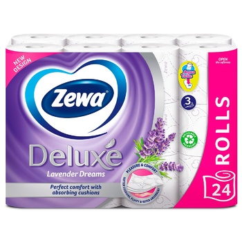 Zewa Deluxe Lavender 3-ply Toilet Paper 24pcs - buy, prices for METRO - photo 2