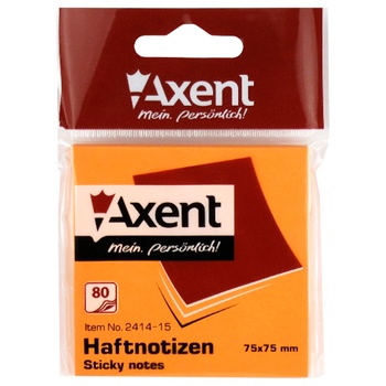 Axent Paper Block with Sticky Layer 80 sheets 75x75mm orange - buy, prices for - photo 2