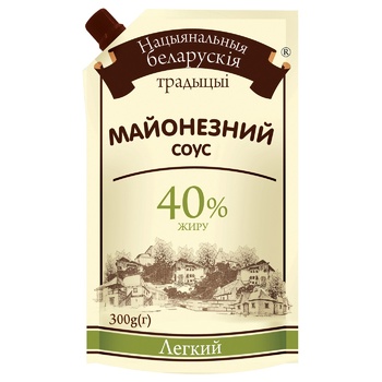 National Belarusian Traditions Light Mayonnaise Sauce 40% 300g - buy, prices for NOVUS - photo 1