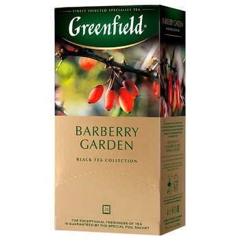 Чай чорний Greenfield Barberry Garden в пакетиках 1,5г х 25шт