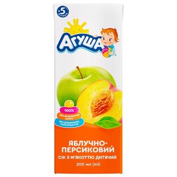 Agusha For Children From 5 Months Apple And Peach Juice 200ml - buy, prices for Auchan - photo 2