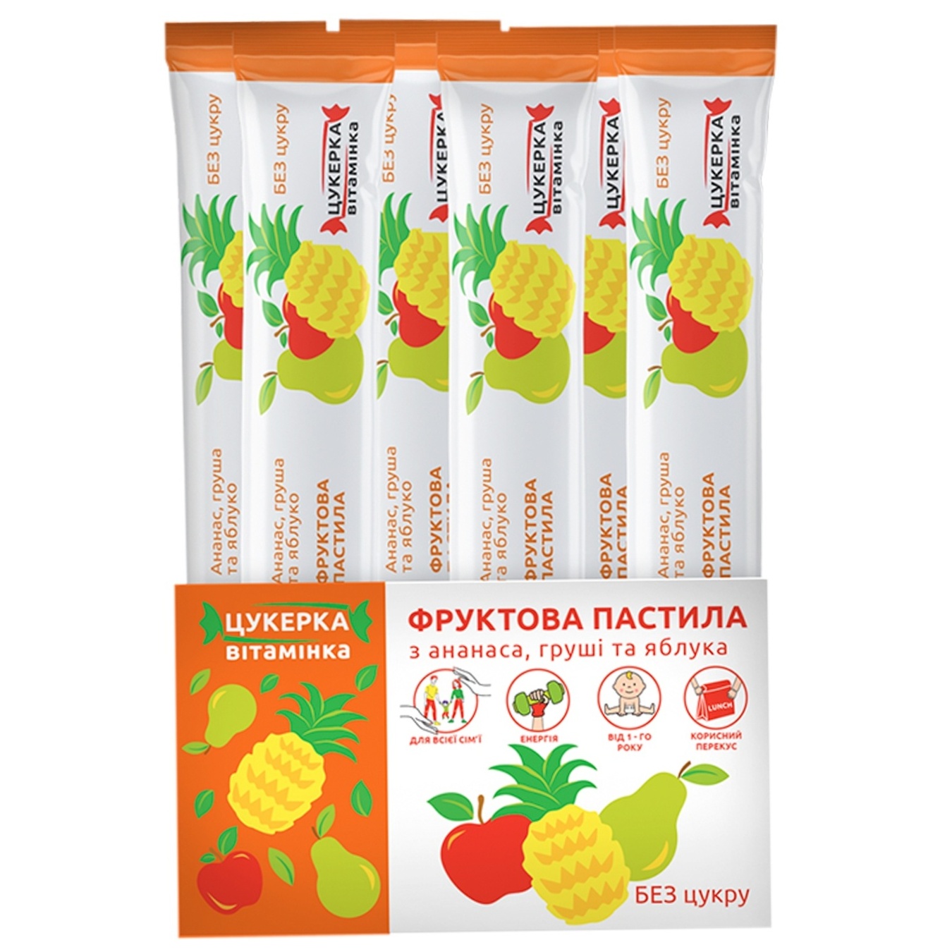 

Пастила фруктовая Ананас груша и яблоко 15г
