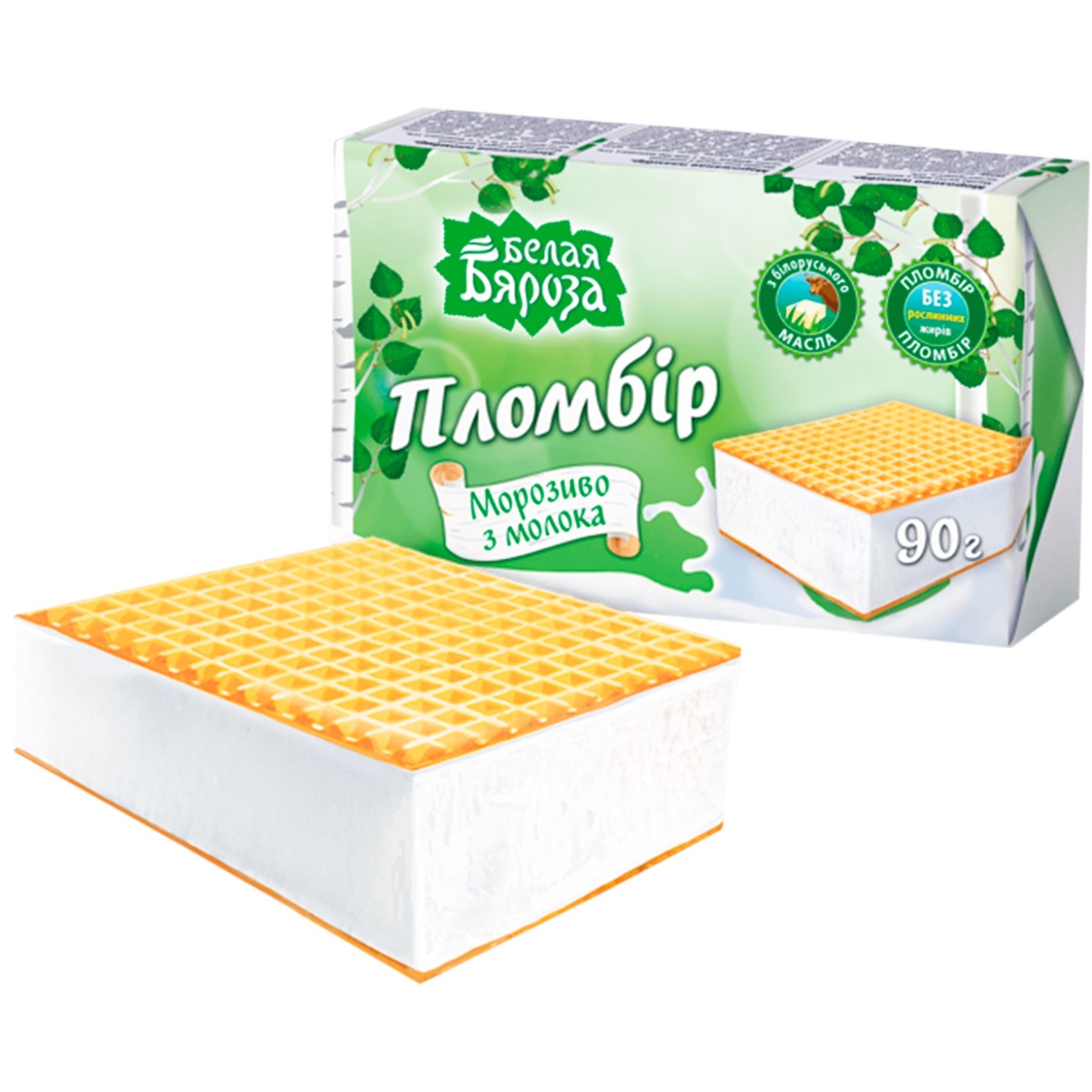 

Мороженое Белая Бяроза пломбир брикет 90г