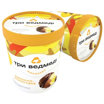 Мороженое Три Медведя Лимонно-шоколадное двухслойное 500г - купить, цены на - фото 2